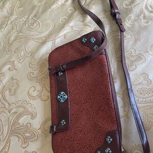 Western style Elegant Brown Leather Crossbody Bag